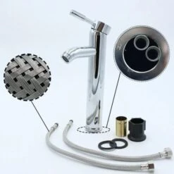 Rubinetto Miscelatore 30cm Lavello Bagno Lavabo Cromato Alto Ottone Cromato -Stile Bagno 82684685 3