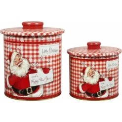 Scatola In Metallo Con Coperchio Per Biscotti Natalizi