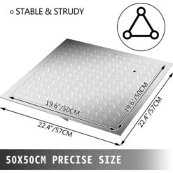 VEVOR Chiusino Da Incasso Pozzetto, Coperchio In Lamiera Di Acciaio Zincato, 50x50 Cm, Pozzetto Giardino In Lamiera Zincata, 2 Viti, Per Apertura Drenaggio Su Nave Stazione Di Pompaggio O Parcheggio -Stile Bagno 82818693 5