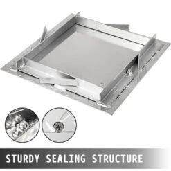 VEVOR Chiusino Da Incasso Pozzetto, 30x30 Cm, Coperchio In Lamiera Di Acciaio Verniciato A Polvere, Pozzetto Giardino In Lamiera, Per Apertura Drenaggio Su Nave Stazione Di Pompaggio O Parcheggio -Stile Bagno 82818708 5