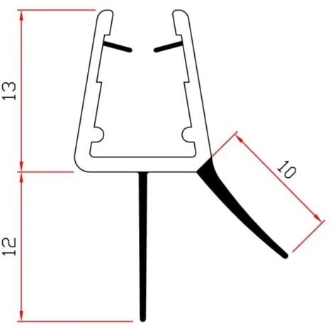 Guarnizione Box Doccia Con Gocciolatoio | Vetro 6mm 8mm EC-204 2 Guarnizione Box Doccia Con Gocciolatoio | Vetro 6mm 8mm EC-204 - immagine 2
