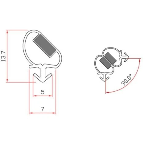 Guarnizione Magnetica Box Doccia In Gomma EC-MAG-367 Angolo 90° Colore: Bianco 2 Guarnizione Magnetica Box Doccia In Gomma EC-MAG-367 Angolo 90° Colore: Bianco - immagine 2