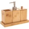 3 Accessori Da Bagno In Bambù Con Vassoio - 5 Five Simply Smart