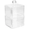 2 Scatole Di Cotone Trasparente Selena - Set Di 2 Scatole Di Cotone, Polistirolo, Dimensioni L. 9,4 X L. 9,4 X H. 16,6 Cm - 5 Five Simply Smart