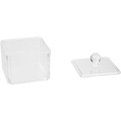 2 Scatole Di Cotone Trasparente Selena - Set Di 2 Scatole Di Cotone, Polistirolo, Dimensioni L. 9,4 X L. 9,4 X H. 16,6 Cm - 5 Five Simply Smart -Stile Bagno 83779715 5