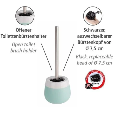 Portarotolo E Portascopino WC Malta Verde Menta/bianco WENKO 4 Portarotolo E Portascopino WC Malta Verde Menta/bianco WENKO - immagine 4