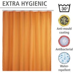 Tenda Doccia Antimuffa Monocolore Arancio WENKO -Stile Bagno 8427407 4