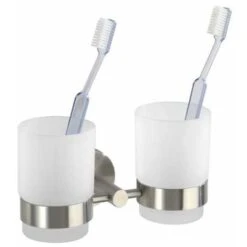 Bicchiere Portaspazzolini Con Supporto Duo Bosio Satinato WENKO