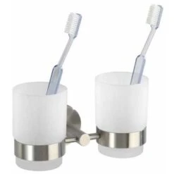Bicchiere Portaspazzolini Con Supporto Duo Bosio Satinato WENKO -Stile Bagno 8427493 3