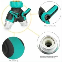 RHAFAYRE Sdoppiatore Per Tubo Da Giardino, Distributore 3/4 In Lega Di Zinco Con 2 Uscite Valvola, Flusso D'acqua Regolabile E Bloccabile Con 2 Connettori E 3 Rondelle -Stile Bagno 85314742 5