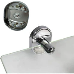 Mensola In Vetro Lucido Trasparente Da Bagno Con Reggimensola Acciaio Cromato Fissaggio A Parete Con Viti Porta Oggetti Shampoo Sapone -Stile Bagno 85696994 4