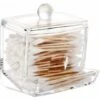 Dispenser Per La Conservazione Di Tamponi Di Cotone In Acrilico Trasparente Con Scatola Per Cosmetici Con Coperchio