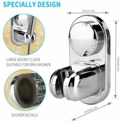 Soffioni Doccia Fissi Supporto Per Doccia Ventosa Grande Adsorbibilità, Angolo Regolabile In 5 Modalità, Supporto Per Doccetta A Parete -Stile Bagno 85904673 3