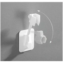 Supporto Per Doccia A Mano Supporto Per Doccia A Parete Regolabile Supporto Per Doccia Supporto A Parete Adesivo In Plastica ABS Senza Supporto Per Trapano Bianco-- -Stile Bagno 85905224 3