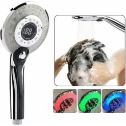 Soffione Doccia A LED, Soffione Doccia A LED A 3 Colori Doccetta Con Controllo Della Temperatura Con Display Digitale Della Temperatura Doccia A 3 Modalità Di Risparmio Idrico