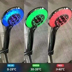 Soffione Doccia A LED, Soffione Doccia A LED A 3 Colori Doccetta Con Controllo Della Temperatura Con Display Digitale Della Temperatura Doccia A 3 Modalità Di Risparmio Idrico -Stile Bagno 86524141 4