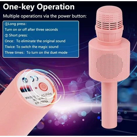 Giocattoli Karaoke Con Microfono Wireless Per Bambini O Neonati, Altoparlante Bluetooth Portatile (bianco) 5 Giocattoli Karaoke Con Microfono Wireless Per Bambini O Neonati, Altoparlante Bluetooth Portatile (bianco) - immagine 5