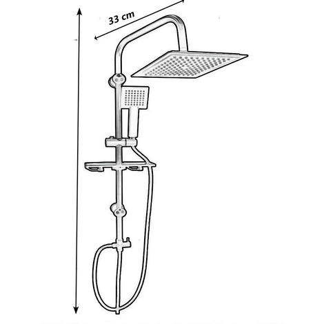 Colonna Doccia Moderna Saliscendi Con Soffione Quadrato Doccetta Telefono E Portasapone Per Box Doccia Nero 5 Colonna Doccia Moderna Saliscendi Con Soffione Quadrato Doccetta Telefono E Portasapone Per Box Doccia Nero - immagine 5