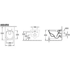 Villeroy & Boch Architectura Vaso Senza Brida A Fondo Cavo + Sedile In Duroplast, Fissaggio Nascosto (4694R001-Classic) -Stile Bagno 87093332 3