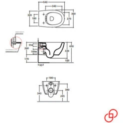 Vaso Wc Sospeso GLOBO GRACE WC Con Brida - Ceramica - Colore Bianco Lucido - Easy Clean -Stile Bagno 88025960 5