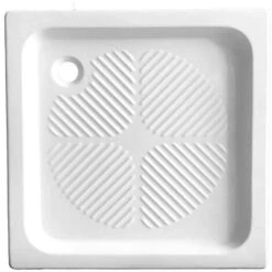 Piatto Doccia Antiscivolo - 80 X 80 Cm X H10 Cm - Bianco In Ceramica - Con Rilievi