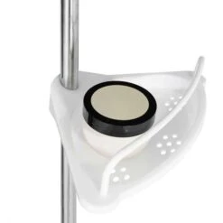 Mensola Telescopica Cromata Per Doccia Ad Angolo Con 4 Ripiani Bianchi 8 Mensola Telescopica Cromata Per Doccia Ad Angolo Con 4 Ripiani Bianchi -Stile Bagno 88042128 4