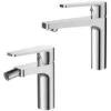 Rubinetti Bagno In Set Per Lavabo E Bidet Cromati Recta