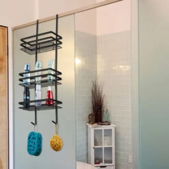 Mensole Per Doccia Scaffale Da Bagno Scaffale Da Doccia Senza Trapano Per Cabine Doccia 3 Ripiani Appesi Scaffale Da Doccia (3 Ripiani Appesi, Nero) HENGMEI -Stile Bagno 88136242 4