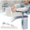 HENGMEI Rubinetto Bagno Lavabo Miscelatore Monocomando Ottone Cromo Per Cucina Lavabo Bagno Rubinetto Lavandino, Modello C