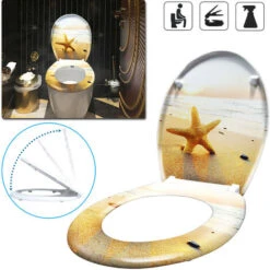 Sedili WC Per Adulti Coperchio Per Wc Con Chiusura Morbida Sedile Per Wc Sedile Per Wc Sedile Per Wc Sedile Per Wc In Plastica Dura, 45 X 38cm, Stella Marina HENGMEI -Stile Bagno 88136469 3