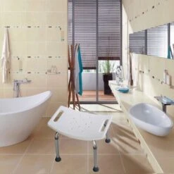 Sedile Per Doccia Sgabello Da Bagno In Alluminio Regolabile In Altezza Sgabello Da Doccia Supporto Sedile Da Bagno Da Doccia Per Assistenza Professionale HENGMEI -Stile Bagno 88136473 5