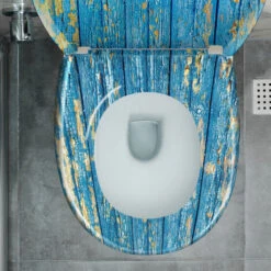 Sedili WC Per Adulti Sedile WC Chiusura Ammortizzata Tavoletta Per WC Con Cerniere (blu) HENGMEI -Stile Bagno 88136491 5