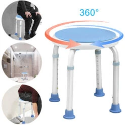 Sedile Per Doccia Sgabello Da Doccia Girevole A 360° Sedia Da Doccia Sgabello Da Bagno Altezza Regolabile Sgabello Da Bagno Supporto HENGMEI -Stile Bagno 88136758 3