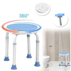 Sedile Per Doccia Sgabello Da Doccia Girevole A 360° Sedia Da Doccia Sgabello Da Bagno Altezza Regolabile Sgabello Da Bagno Supporto HENGMEI -Stile Bagno 88136758 4
