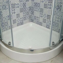 Piatto Doccia Semicircolare 90x90xh11 Cm Bianco In Ceramica