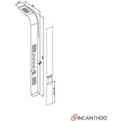 Pannello Doccia Multifunzione DANUBIO 166.5x15.5 Cm - Alluminio Verniciato Nero - Soffione - Getto Orizzontale -Stile Bagno 88231284 5