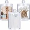 Scatola Porta Tamponi Di Cotone ， Scatola Portaoggetti Cosmetica Per Organizer Per Tamponi Di Cotone Acrilico Da 3 Pezzi ， Per Conservare Batuffoli Di Cotone Tamponi Di Cotone