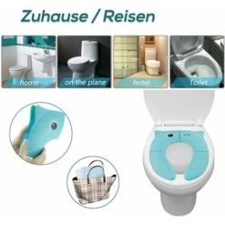 Sedile WC Da Viaggio Pieghevole Sedile WC Per Bambini Comfort Portatile Per Bambini Materiale PP Con 4 Cuscinetti In Silicone Antiscivolo E 1 Borsa Per Il Trasporto (blu) -Stile Bagno 88577820 3