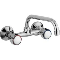 Rubinetto Lavello A Parete A Snodo Cromato Per Cucina E Lavanderia