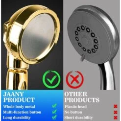 Soffione Doccia, Doccetta Univers 3 Modalità, Oro -Stile Bagno 88724535 3