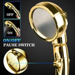 Soffione Doccia, Doccetta Univers 3 Modalità, Oro -Stile Bagno 88724535 4