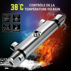 LITZEEMiscelatore Termostatico Per Doccia In Ottone Cromato Antiscottatura 38℃ Con Protezione Di Sicurezza Argento Per Bagno-4 Punti -Stile Bagno 88936964 3