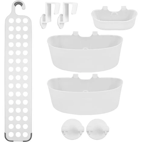 Alpina Mensola Da Doccia Appendino Senza Fori Cassetti Regolabili 71 X 25 Cm Bianco 4 Alpina Mensola Da Doccia Appendino Senza Fori Cassetti Regolabili 71 X 25 Cm Bianco - immagine 4