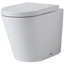 Hudson Reed Alswear Sanitario WC Ovale Con Sedile Copri Water Soft-Close – 355 X 410 X 565 Mm