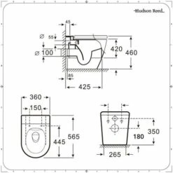 Hudson Reed Alswear Sanitario WC Ovale Con Sedile Copri Water Soft-Close – 355 X 410 X 565 Mm -Stile Bagno 8942749 5