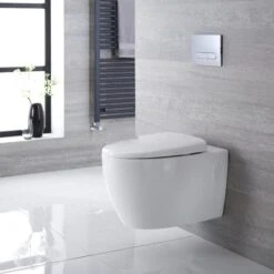 Hudson Reed Kenton Sanitario WC Sospeso Moderno Con Sedile - Ceramica Bianca Glassata - Design Da Parete Rotondo - 360 X 385 X 580mm -Stile Bagno 8942760 3