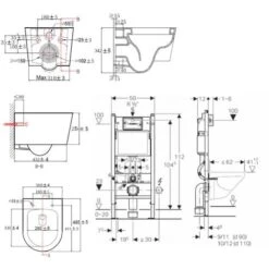 Geberit Pack Telaio Di Sostegno 112cm + Vaso Swiss Aqua Technologies Senza Flangia + Piastra Bianca (SATrimlessGeb3) -Stile Bagno 89778001 4