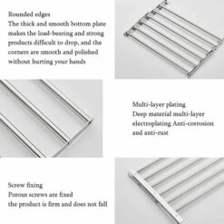 Appendiabiti A Parete, Stendibiancheria, Appendiabiti A Parete Espandibile, Acciaio Inossidabile Pieghevole Salvaspazio Può Essere Posizionato In Soggiorno, Bagno O Balcone,50cm -Stile Bagno 89814152 4