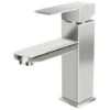 Rubinetto Monocomando Quadrato Per Lavabo Nichel Spazzolato