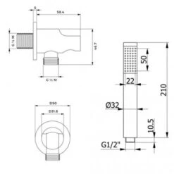 Kit Doccia Rotondo Con Soffione D 20 Cm E Con Doccino E Flessibile Cromati -Stile Bagno 90560178 3